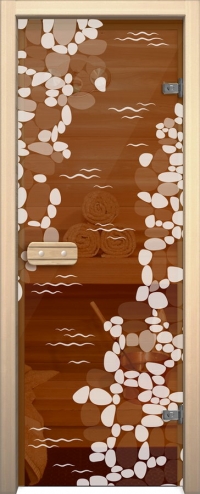 Двери для сауны Арт с рисунком ГлассДжет Ручей