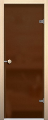 Стеклянная дверь для сауны АКМА light бронза матовая Ручка кноб-магнит Хром