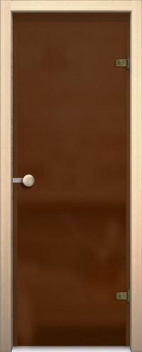Стеклянная дверь для сауны АКМА light бронза матовая Ручка кноб-магнит Оливка