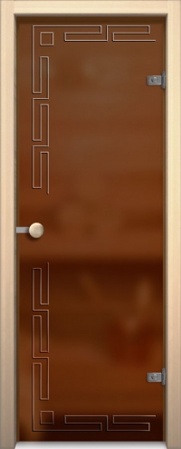 Стеклянная дверь для сауны АКМА light бронза София Ручка кноб-магнит Хром