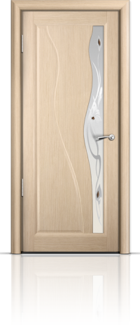 Дверь Мильяна серия Стелла модель Ирэн Беленый дуб модельное стекло