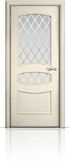 Дверь Венеция Ясень жемчуг стекло готика