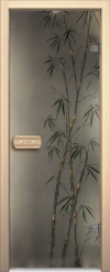 Двери для сауны Арт серия с фьюзингом бамбук