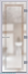Дверь для сауны Хамам 60G бесцветная матовая меандр