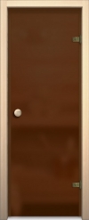 Стеклянная дверь для сауны АКМА light бронза матовая Ручка кноб