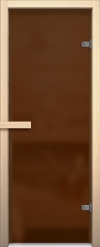 Стеклянная дверь для сауны АКМА light бронза матовое Магнитная ручка