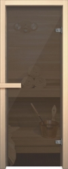 Стеклянная дверь для сауны АКМА light серое Магнитная ручка