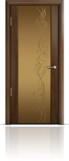Дверь Мильяна Омега 2 Американский орех Бронзовое стекло рисунок Фантазия