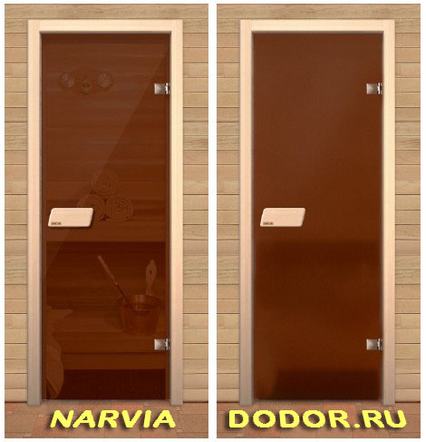 Финские двери для сауны Narvia бронза