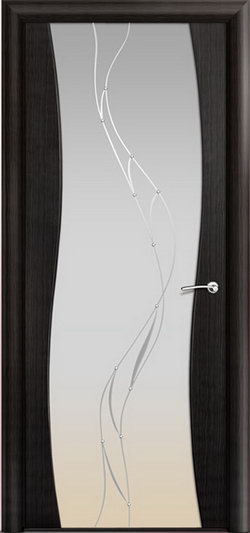 Дверь Омега рисунок Иллюзия Белое стекло
