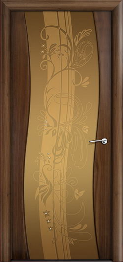 Дверь Омега рисунок Мотив на Бронзовом стекле